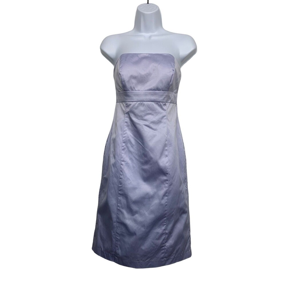David's Bridal Women size 4 Lavender Strapless Dress Empire Waist A-Line Formal